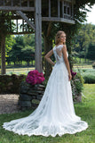 Vintage V-Neck Sleeveless Tulle Lace Appliqued Wedding Dress Long Bridal Dress N1321