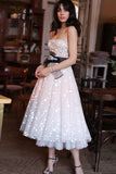 Sparkly Spaghetti Strap Tulle Star Homecoming Dresses N1884
