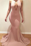 Sexy Mermaid Ruffles Sleeveless Sweep Train Plus Size Evening Dresses with Keyhole N1219