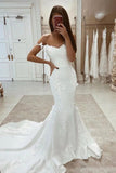 Charming Mermaid Wedding Dresses with Appliques N024