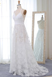 Straps Long Lace Wedding Dresses Charming Lace Beach Wedding Dresses N2274