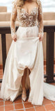 Charming Long Sleeves Beading Appliques Tulle Wedding Dresses N2430