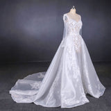 Gorgeous Long Sleeves Sweetheart Wedding Dresses Whit Bridal Dresses with Applique N2291