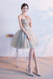 Cute Sweetheart Strapless Homecoming Dresses with Flowers N1727