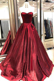 Burgundy Sweetheart Long Prom Dresses N1243