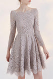 Long Sleeve Off-shoulder Lace Homecoming Dresses N264