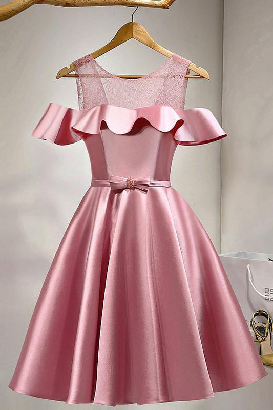 Dusty Rose Homecoming Dresses Short Prom Dresses Satin Cocktail Dresses Short Party Dresses