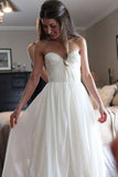 Floor Length Sweetheart Chiffon Boho Wedding Dresses Long Beach Wedding Gown N2084