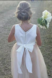 A Line Ankle-Length Sleeveless Tulle Flower Girl Dresses F072