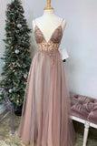 Spaghetti Straps Floor Length Beading Prom Dresses with Rhinestone N2590