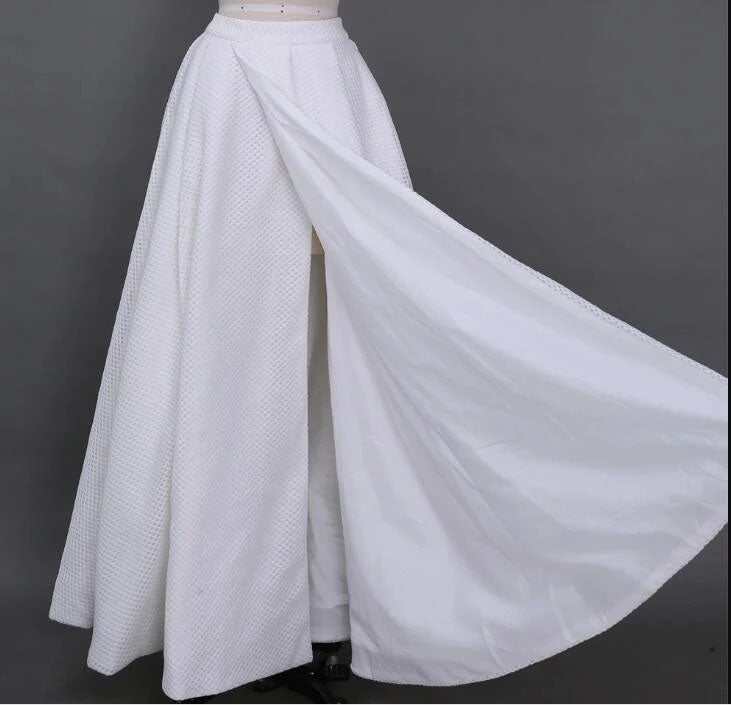 A Line Two Piece Strapless Floor Length Split Prom Dresses N2459