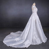 Gorgeous Long Sleeves Sweetheart Wedding Dresses Whit Bridal Dresses with Applique N2291