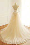 Spaghetti Straps A Line Long Custom Wedding Bridal Dresses Lace Applique Bridal Dresses N2426