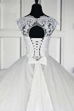 Ball Gown Long Wedding Dresses Gorgeous White Tulle Lace Wedding Gown N1568