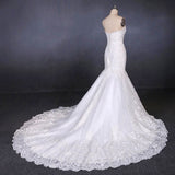 Mermaid Sweetheart Long Lace Bridal Dresses Strapless Mermaid Lace Wedding Dresses N2285