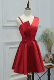 Simple A-line Red Sleeveless Short Homecoming Dresses,Short Prom Dresses,Party Dresses,N338