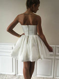 Cute A Line Sweetheart Strapless Ivory Short Homecoming Dresses