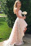 High-low Strapless homecoming dress,Cute Beach Wedding Dress,High-low Prom Dresses,N209