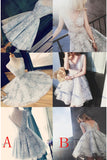 A Line V neck Ruched Lace Homecoming Dress,Sleeveless Lace Short Prom Dresses with Belt,N211