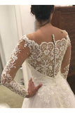 Puffy Wedding Dresses with Long Sleeves Gorgeous Tulle Bridal Dresses with Beads N1798