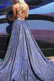 New Style Sleeveless Long Prom Dresses with Side Slit A Line Sexy Evening Dresses N2671
