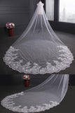 Luxury One Tier Cathedral Wedding Lace Sequins Long Veil,Tulle Bridal Veil+Comb,V006