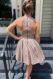 Sparkly Sleeveless Short Homecoming Dresses Shiny A Line Cute Short Prom Dresses N2125