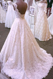 Elegant Lace Bridal Dresses Long Backless Lace Wedding Dresses N932