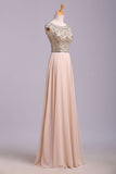 Gorgeous A Line Cap Sleeve Beading Chiffon Prom Dresses N1201