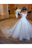 Gorgeous Off the Shoulder Princess Puffy Lace Wedding Dresses