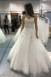 Strapless Sweetheart Ball Gown Wedding Dresses,Beaded Shinny Bridal Dress,Big Bridal Dress,N193