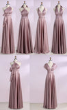 Blush Convertible Prom Bridesmaid Dresses  Floor Length Bridesmaid Dresses N1548