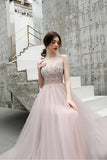 A Line Floor Length Spaghetti Straps Tulle Prom Dress with Beads N2658
