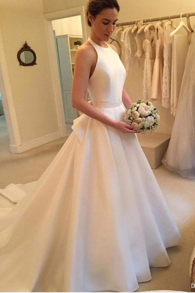 Halter bridal gowns clearance