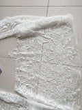 A Line Straps Long Split V-Neck Lace Beach Wedding Dress