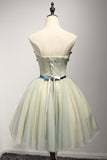 A Line Strapless Appliques Homecoming Dresses