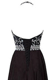 A Line Halter Gradient Chiffon Long Beading Prom Dresses N662