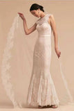 One Layer Tulle Bridal Veils with Lace Applique Edge Ivory Wedding Veils with Comb V035