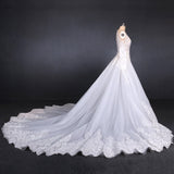 Gorgeous Long Sleeves Long Wedding Dresses V-Neck Long Bridal Dresses N2288