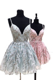 New Style Spaghetti Straps Short Lace Homecoming Dresses Mini Lace Party Dresses N1852