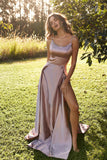 Unique Spaghetti Strap Split Prom Dress, Sexy Sleeveless Simple Party Dresses N1547