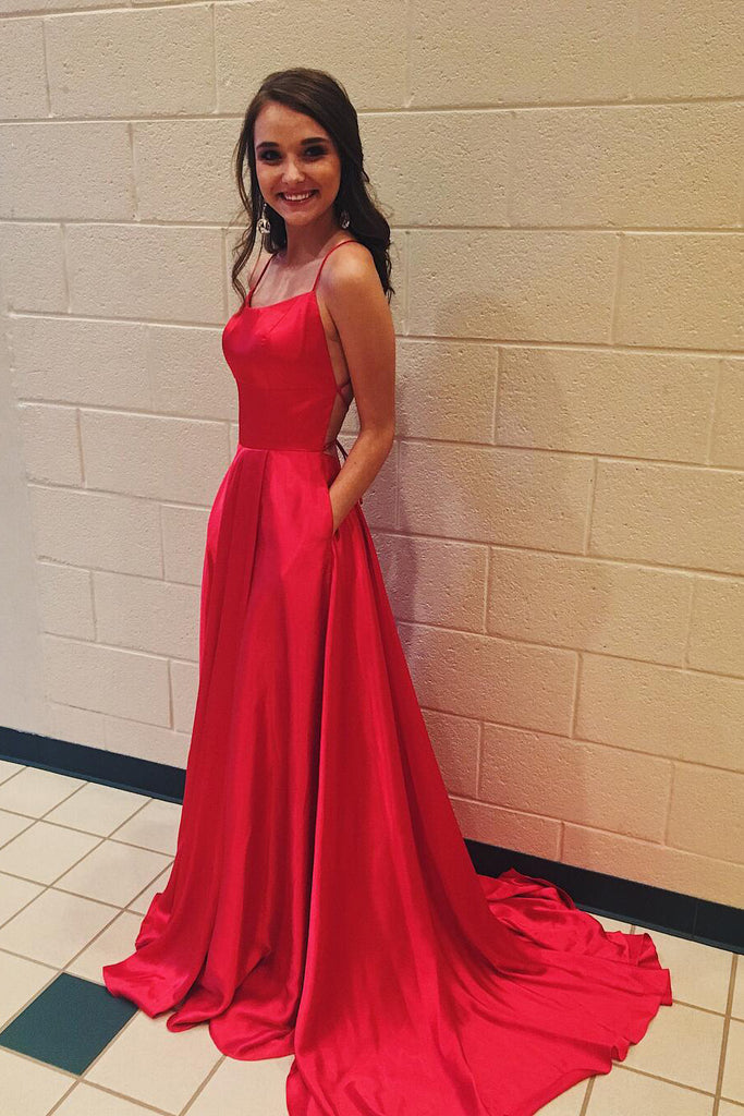 Simple red formal dress sale