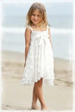 Straps Lace Flower Girl Dresses Cute Knee Length Lace Flower Girl Dresses F074
