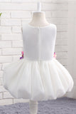 A Line Flower Girl Dress with Applique Unique Sleeveless Flower Girl Dress with Flower F058
