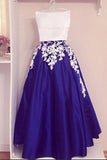 New Off the Shoulder Two Piece Prom Dresses Floor Length Blue Formal Dresses N1563