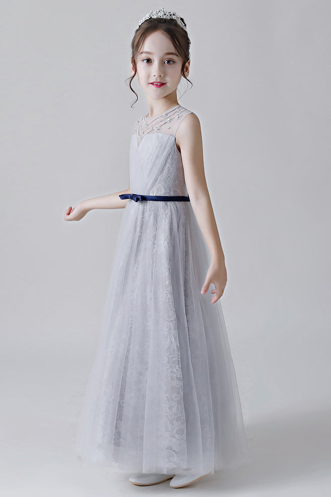 A Line Tulle Appliques Flower Girl Dresses