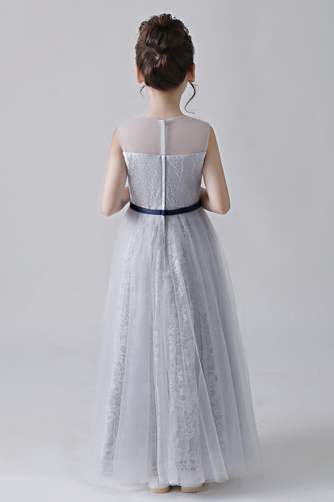 A Line Tulle Appliques Flower Girl Dresses