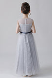 A Line Tulle Appliques Flower Girl Dresses