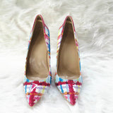 High Heels with Colorful Patterns Fashion Evening Party Shoes yy12