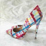 High Heels with Colorful Patterns Fashion Evening Party Shoes yy12